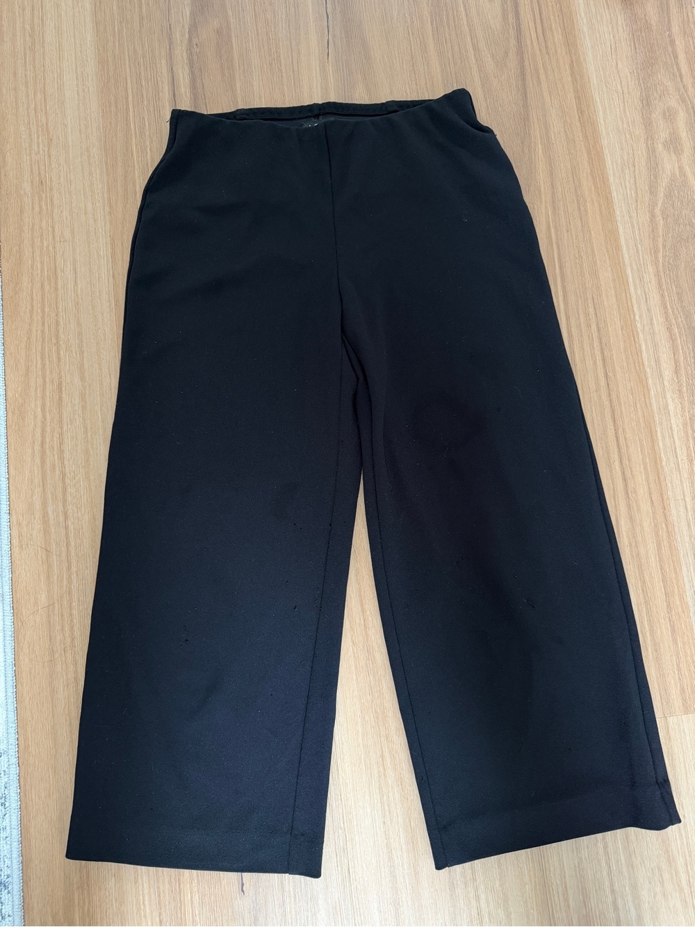 LOFT Women Black Wide-Leg Pull-On Pants